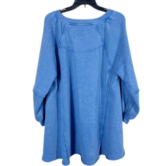 American Eagle Oversized French Terry Lounge Dress/Tunic M Balloon Sleeve Blue - Picture 2 of 7